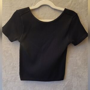 Zara Girls Black Ribbed Crop Top Size 13-14
